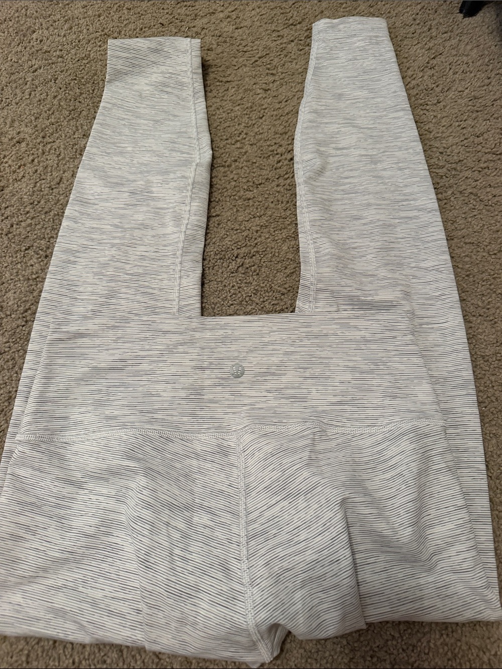 lululemon athletica Light Gray Striped Leggings